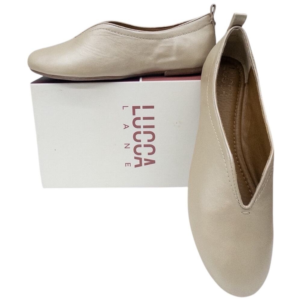 Lucca Lane Bayla Slip-On Ballet Flats Metallic Champagne Size 9